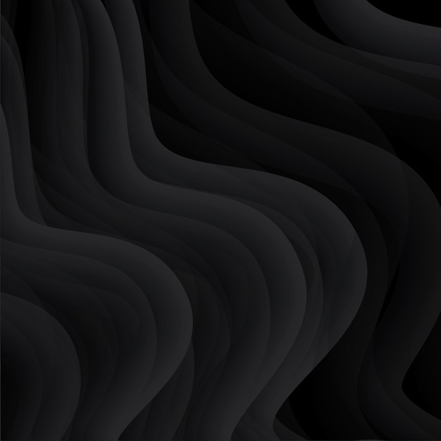 Vector black background. dark waves background