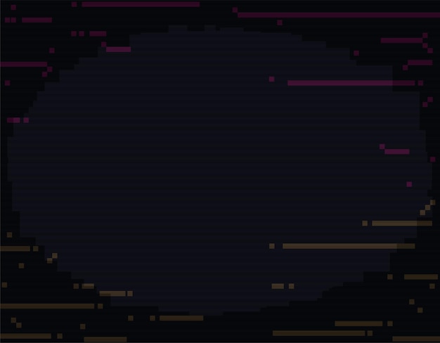 Black background template with pink and yellow pixels shower and dark scanlines