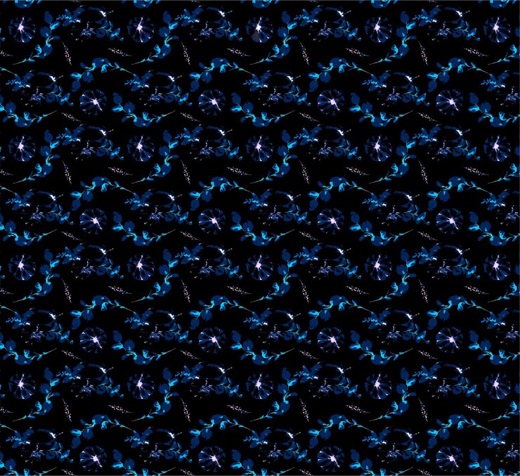 Vector a black background with a blue flower design on it