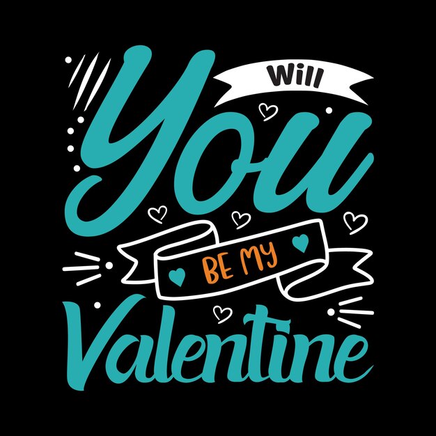 A black background with a blue and orange text that says will you be my valentine