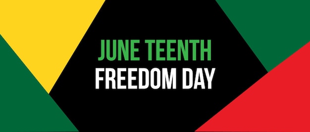 Vector a black background with a colorful poster that says june teenth freedom day