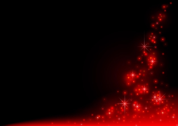 Black Background with Falling Red Glowing Stars