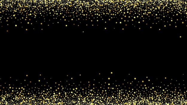 Vector black background with flaming golden particles.abstract vector festive background with gold glitters and confetti for festive design.