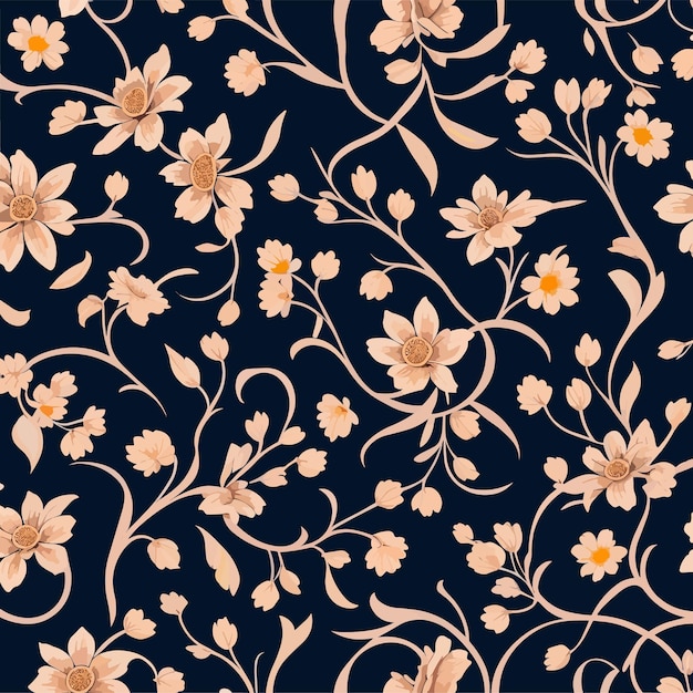 Vector a black background with a floral pattern.