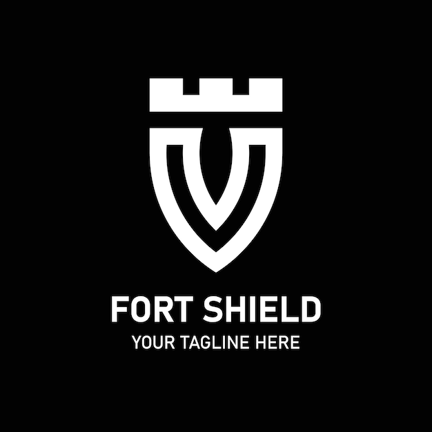 Vector a black background with a fort shield logo on it