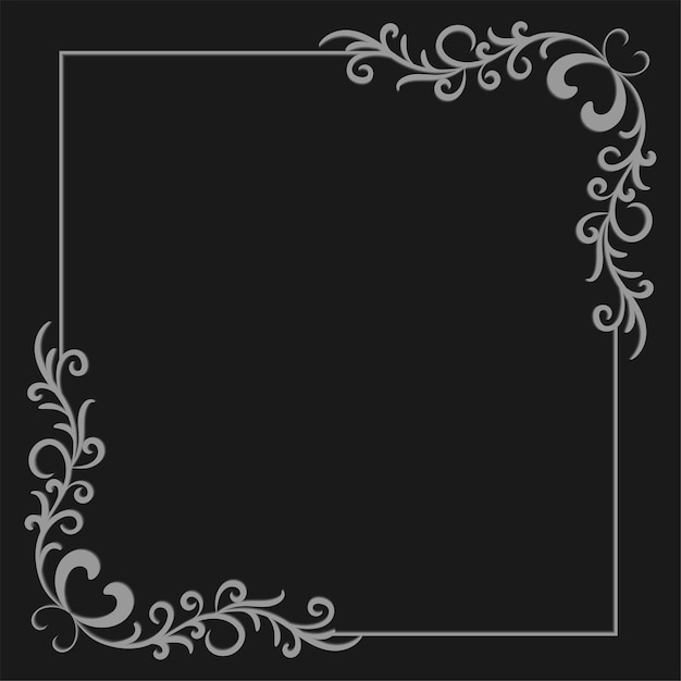 Vector black background with frame vintage style