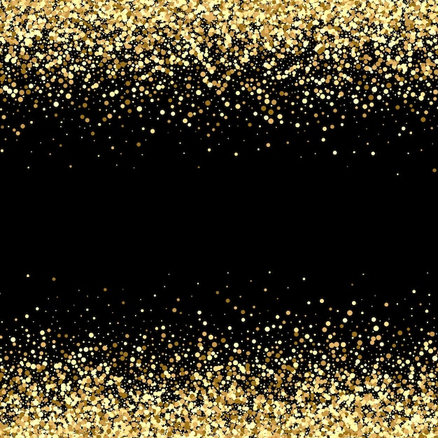 Black background with glittering golden particles Abstract vector holiday backgrounddesign element