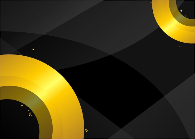 Black background with glossy gray and gold transparent field luxury vector