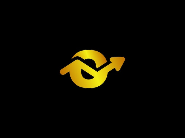 A black background with a gold arrow and the word'g'on it