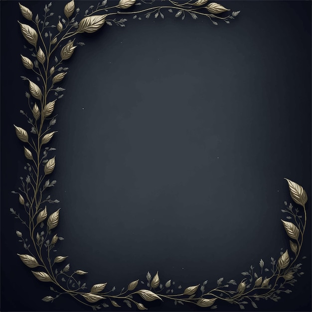 A black background with gold leaves