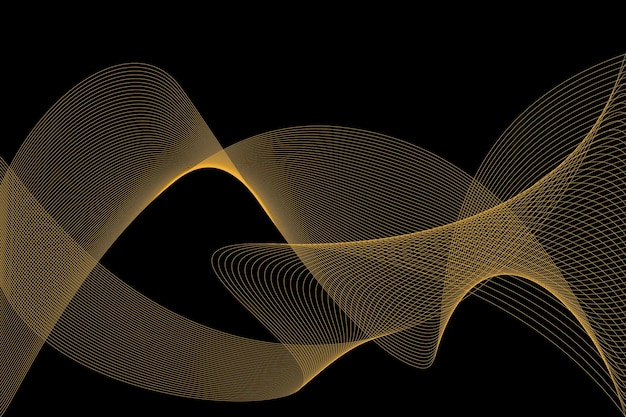 Vector a black background with gold lines and a black background