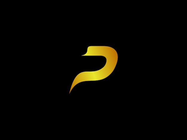 黒地にゴールドの「p」ロゴ