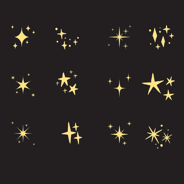 黒い背景に金色の星が描かれています