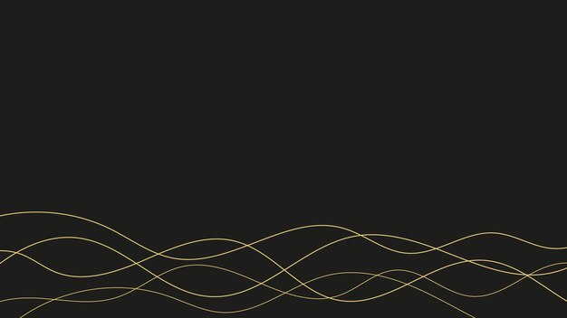 Vector black background with golden lines