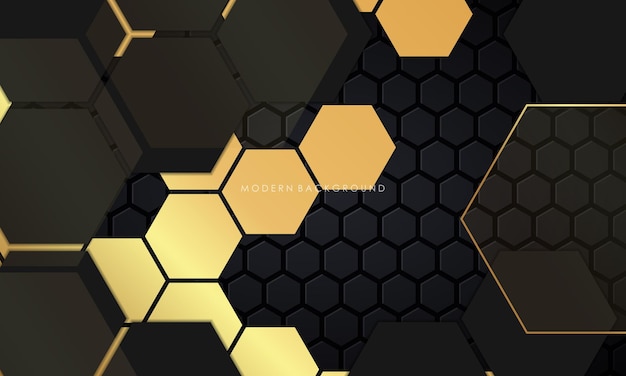 Vector black background with golden luxury polygon concept