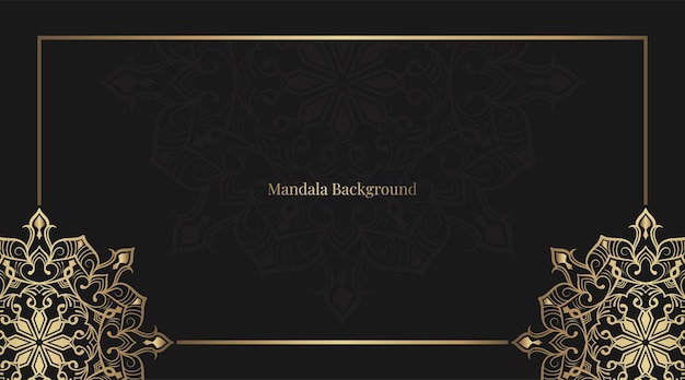 Black background with golden mandala