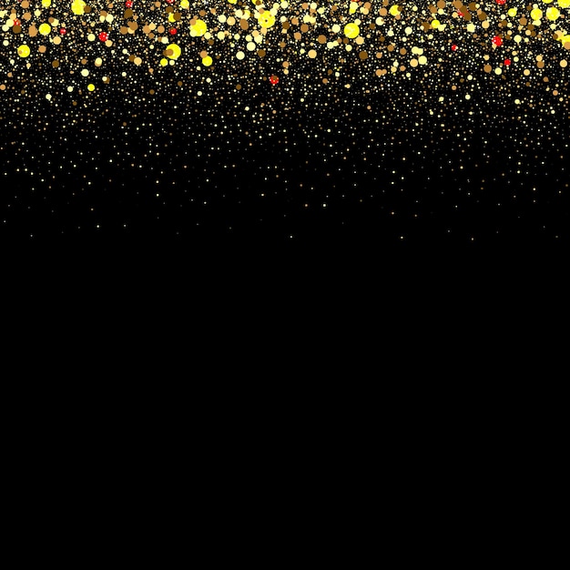 Black background with golden sparkles Sparkling gold luxurious sparkling confetti