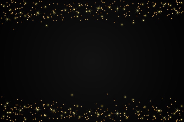 Vector black background with golden sparkles