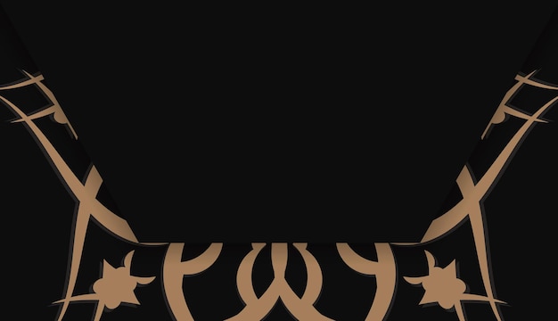 Sfondo nero con motivo greco marrone per il design del logo o del testo