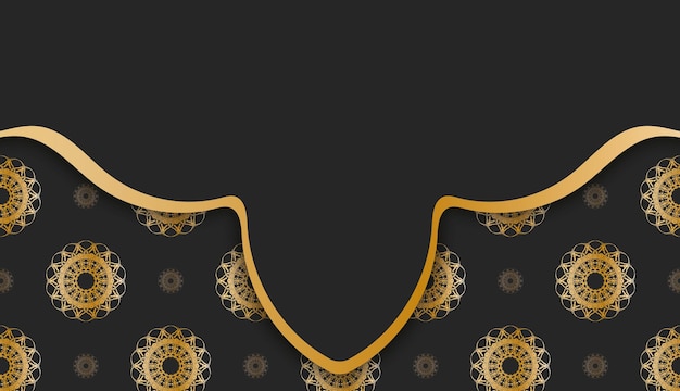 Black background with greek gold pattern and place for logo or text