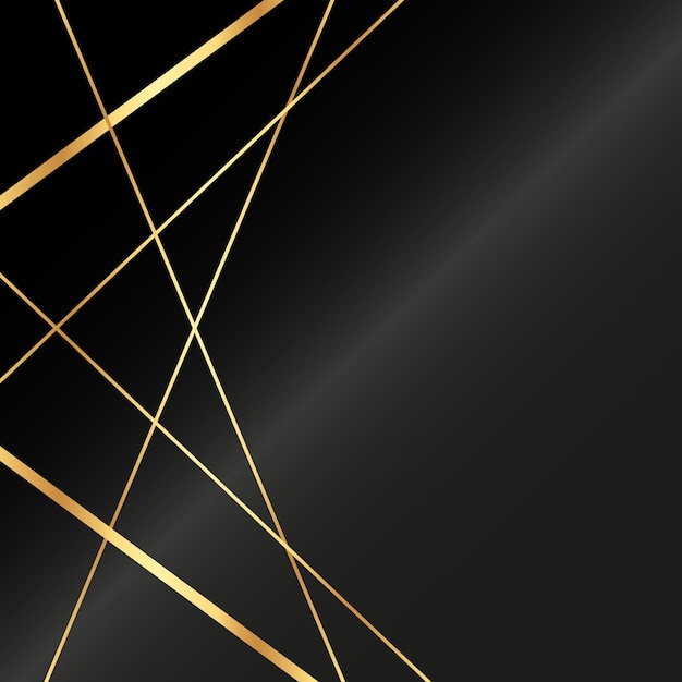 Vector black background with grunge texture decorated with shiny golden lines black gold background