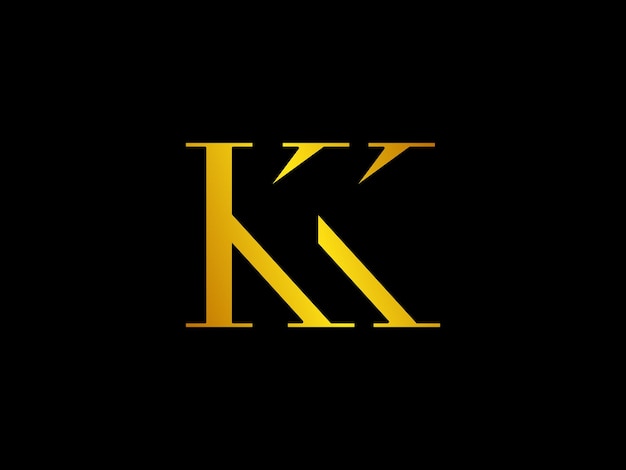 A black background with the letter kk on it