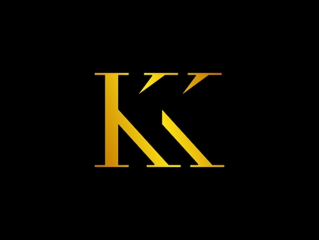 黒い背景に kk の文字