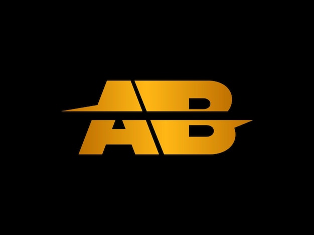 Vector a black background with the letters ab and a yellow b