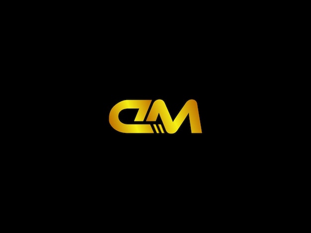 Black background with the letters cm and m on it