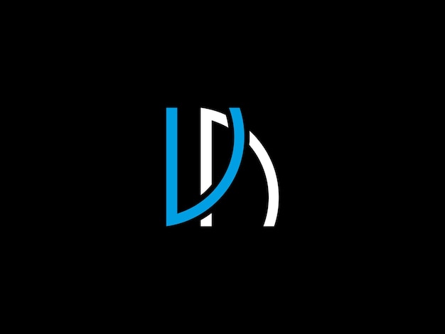 A black background with the letters d and d in blue