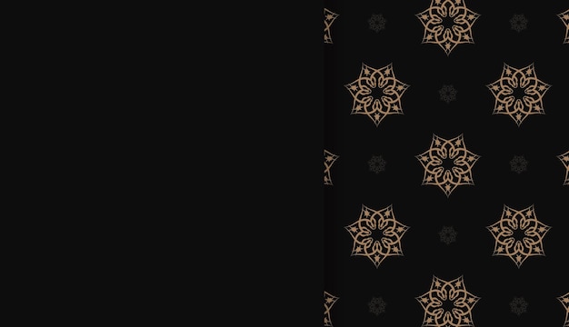 Black background with luxurious brown pattern for logo or text design