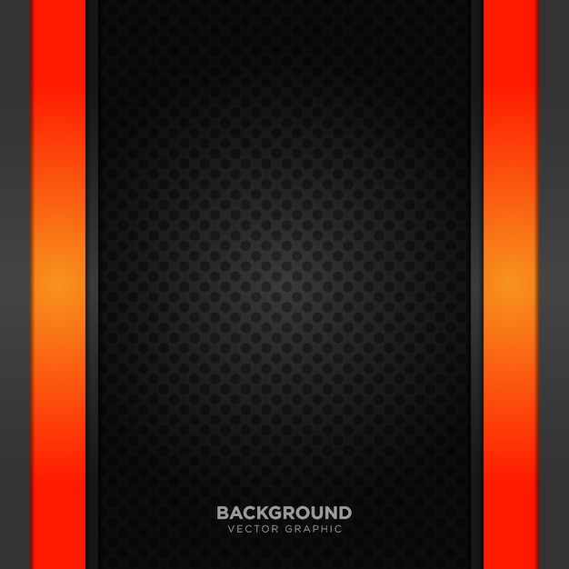 Vector black background with orange details