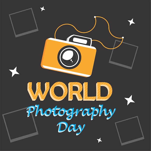 a black background with a photo of world photography day photo