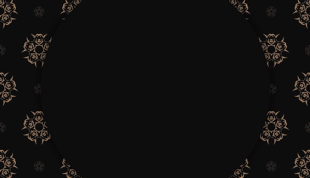 Vector black background with vintage brown pattern and place under your text