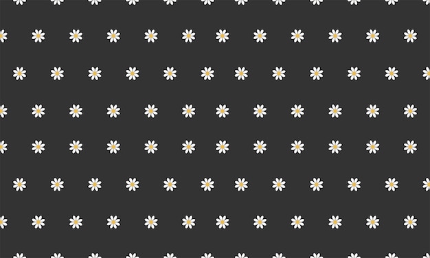 Vector a black background with white daisies on it