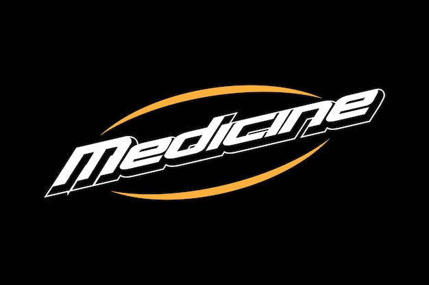 A black background with the word medicine in white letters.