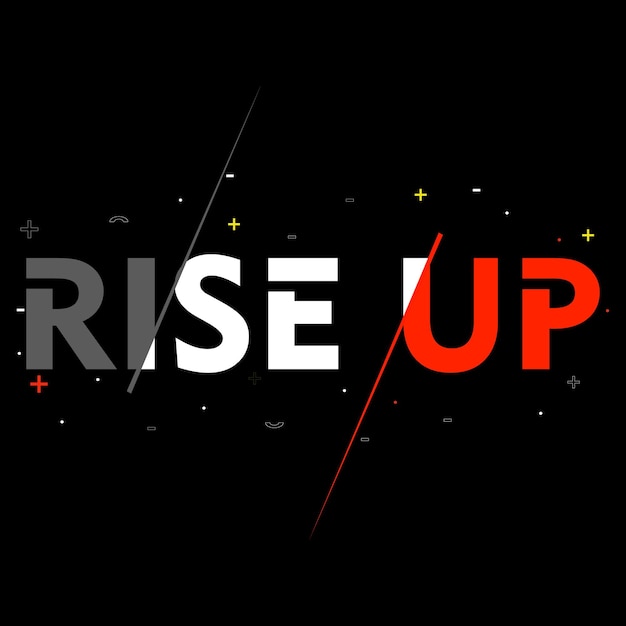 A black background with the words rise up on it