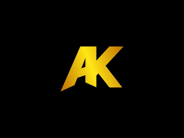 Vector a black background with a yellow ak logo