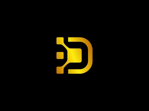 A black background with a yellow d logo on it