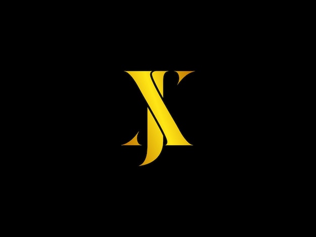 Черный фон с желтой буквой jx посередине.