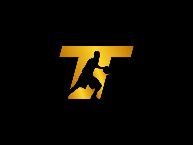 A black background with a yellow letter t in the middle