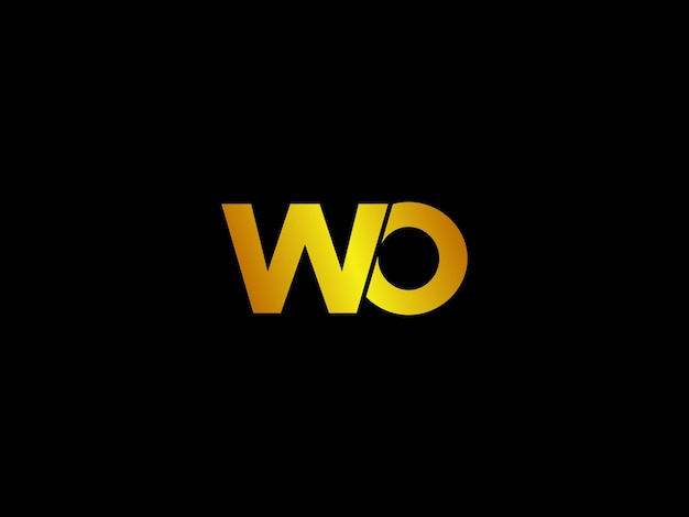 Черный фон с желтыми буквами, которые говорят "wo"