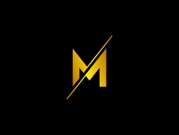 Черный фон с желтым логотипом m