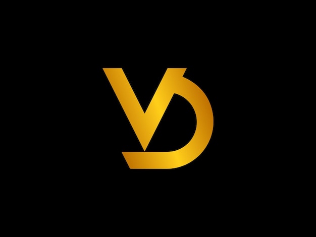 A black background with a yellow vd logo on it