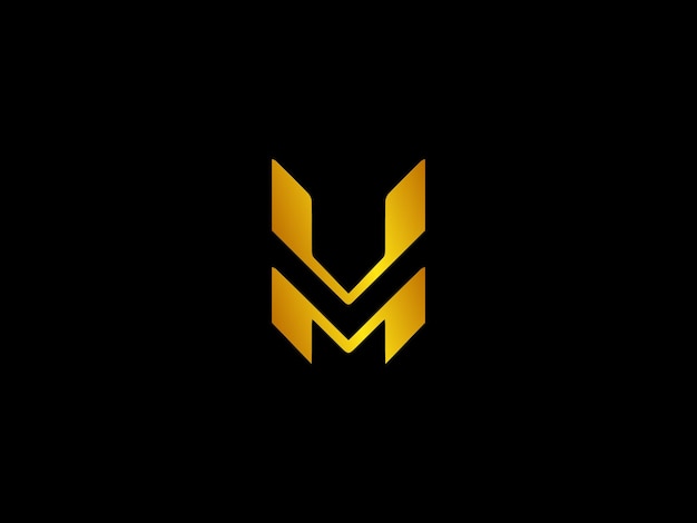 Vector a black background with a yellow vm logo