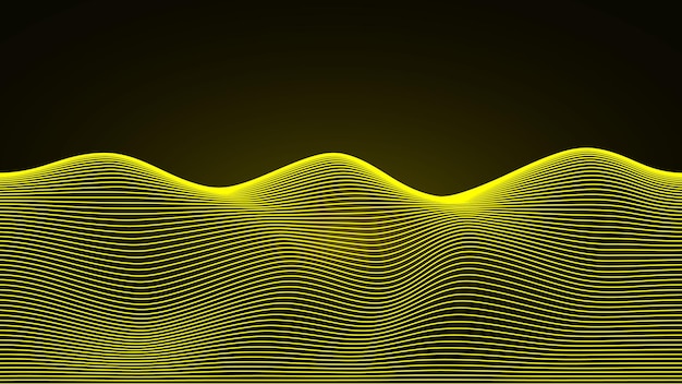 A black background with yellow waves and a black background.