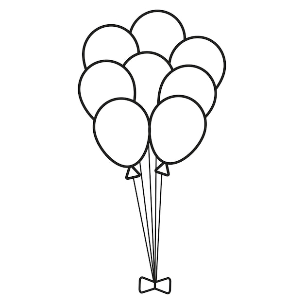 Vector black balloon icon helium balloons holiday birthday party decoration vector illustration stock image