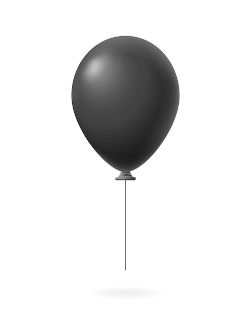Black balloon with string