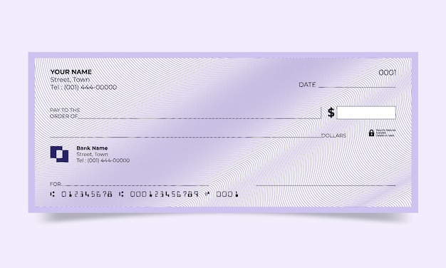 Черный банковский чек, дизайн банковского чека, векторный формат
