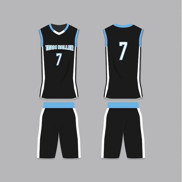 Vector black basketball jersey template